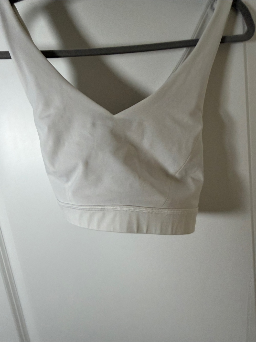 lululemon athletica White V‑Neck Crop Sports Bra Tank